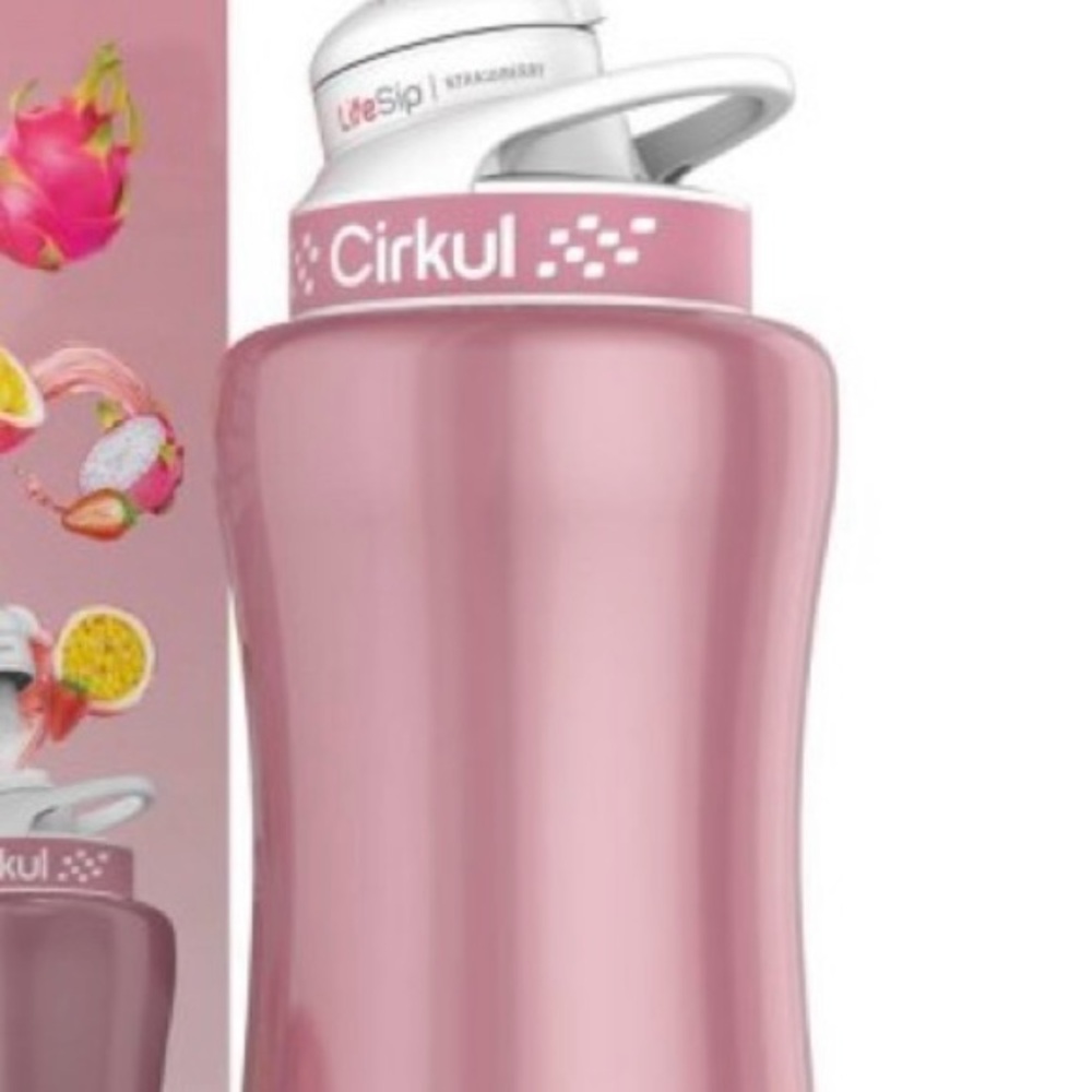 Cirkul Pink Water Bottle with Strawberry Flavor